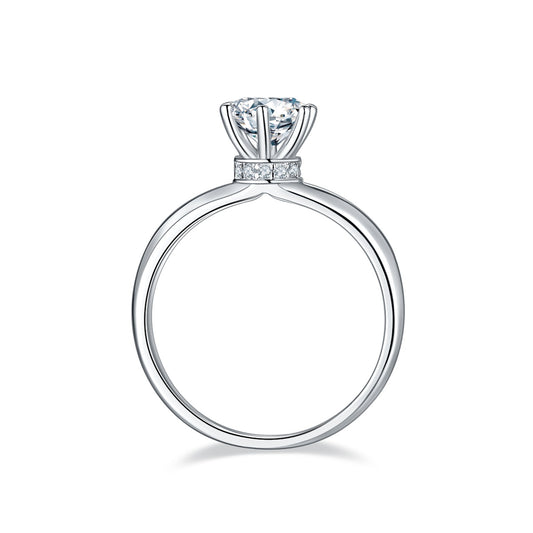 Minimalist Starlight – Semplice anello nuziale con moissanite
