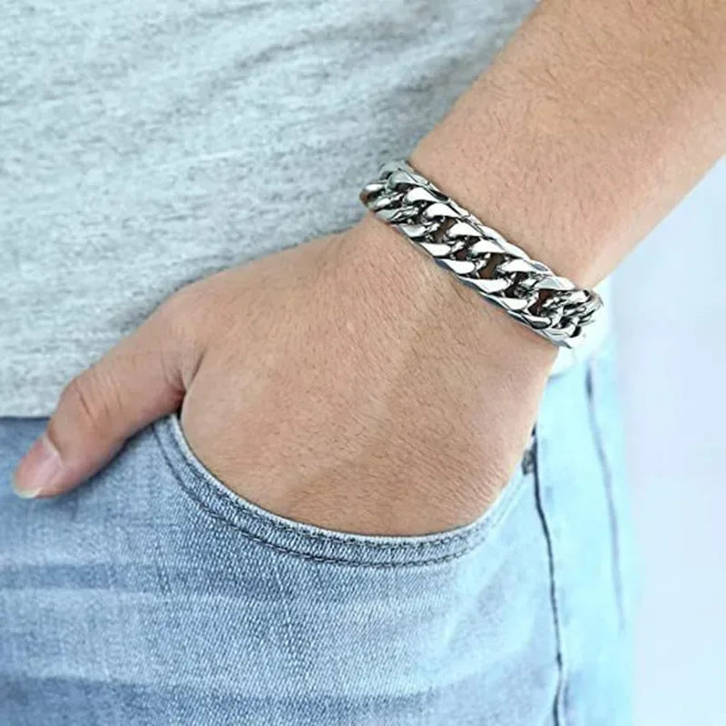 Urban LA Rebel – Cuban Link Armband aus Edelstahl im Punk & Hip-Hop Style - Alyrah Jewellery