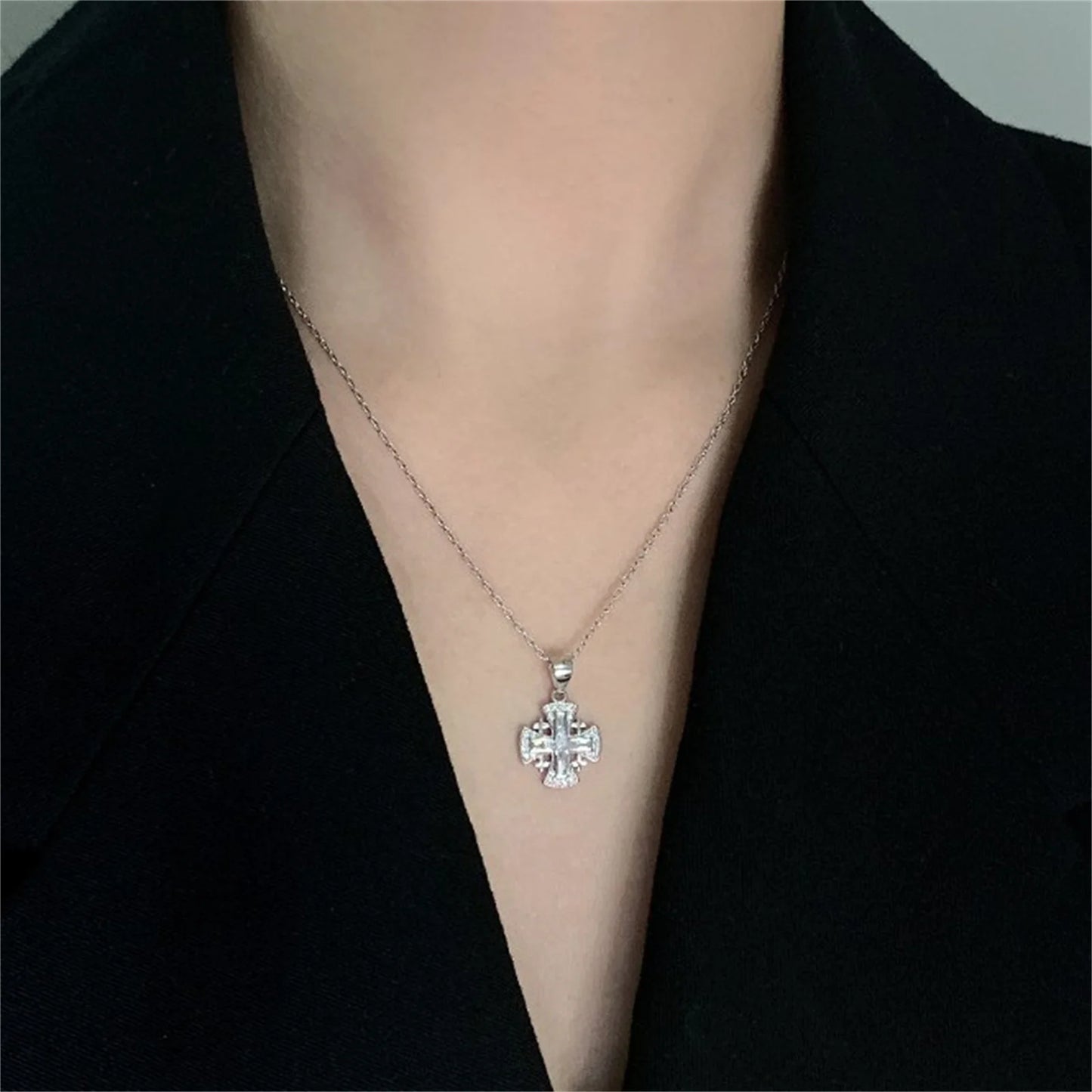 925 Sterling Silver Jerusalem Cross Pendant – Vintage Crusader Necklace for Women & Girls | Georgian Emblem Jewelry