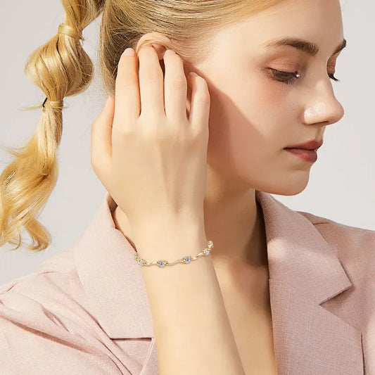 Silver Ribbon Spark – Moissanite Armband - Alyrah Jewellery