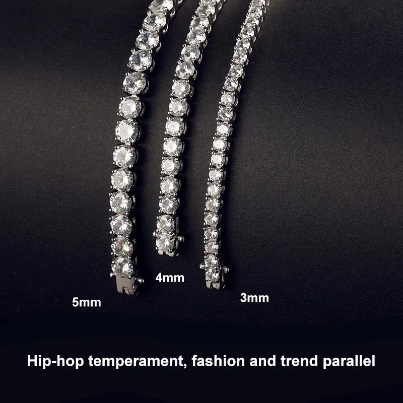 Moissanite Tennis Necklace & Bracelet Set | 925 Sterling Silver | Lab Diamonds for Women & Men