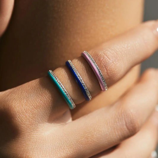 Azure Éternelle – Klein Blue Enamel Spark Ring - Alyrah Jewellery