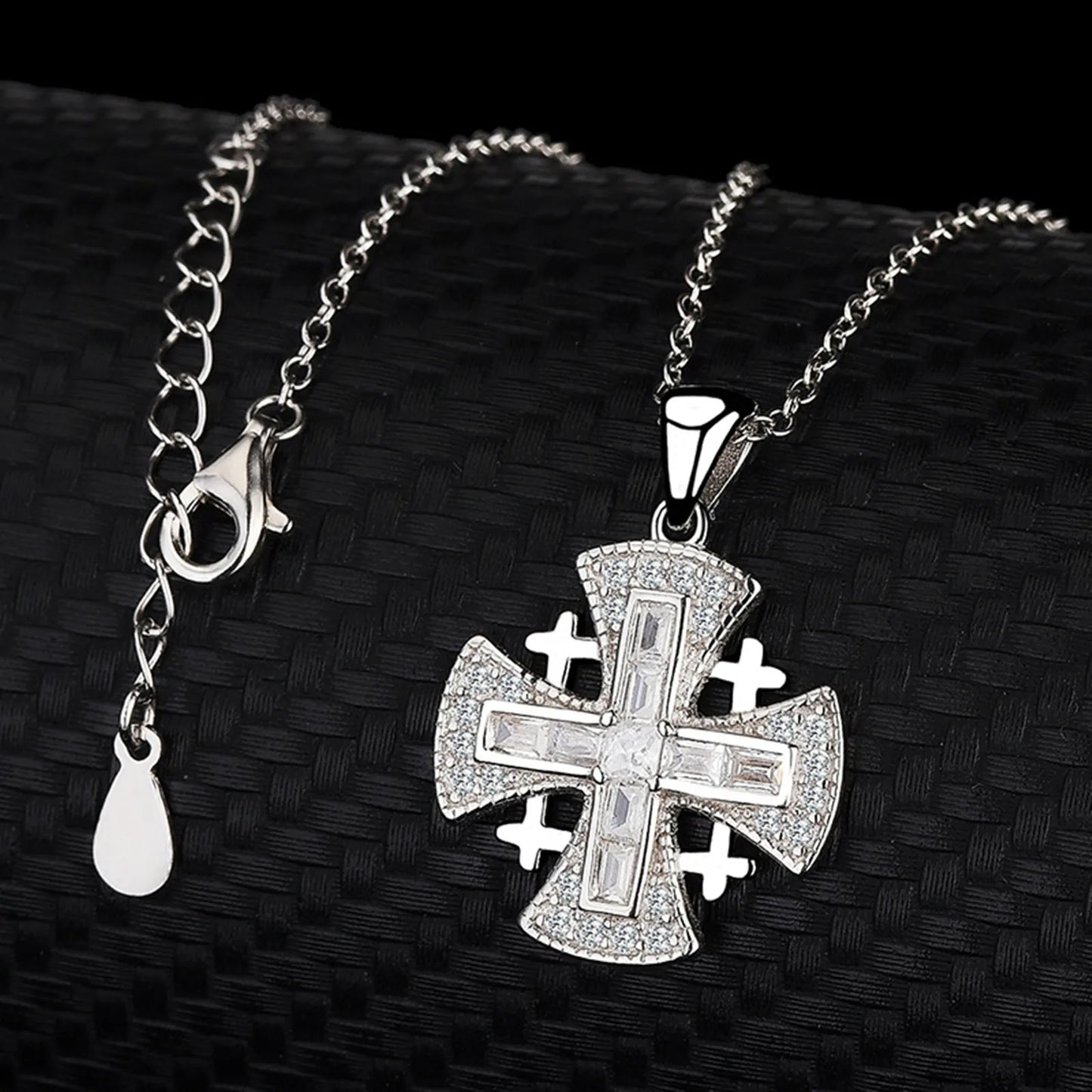 925 Sterling Silver Jerusalem Cross Pendant – Vintage Crusader Necklace for Women & Girls | Georgian Emblem Jewelry