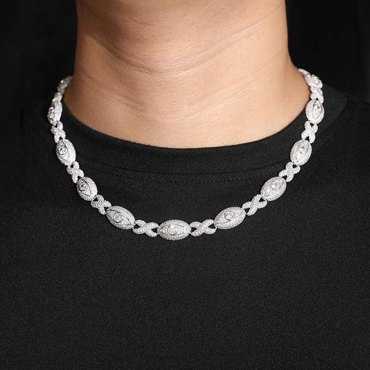 Infinity Cross Ice – Elegante Moissanit-Cuban-Link-Kette - Alyrah Jewellery