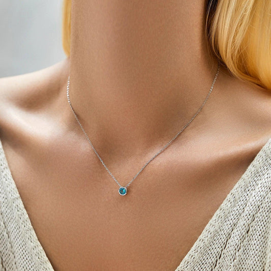 Urban Teal Glow – Zirkonia Rundanhänger - Alyrah Jewellery