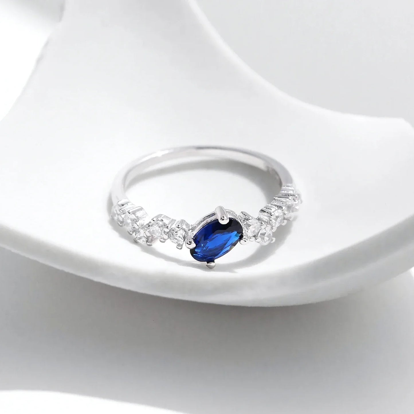 Urban Royal Oval – Blue Zirconia Statement Ring - Alyrah Jewellery