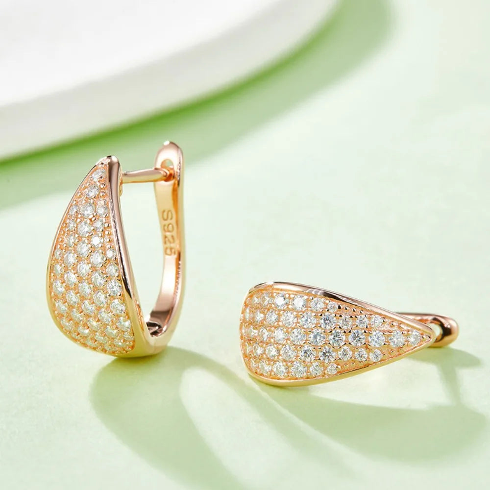 Ewiges Funkeln – Moissanite Creolen aus 925 Sterling Silber, Weißgold Veredelt, Vintage Luxus