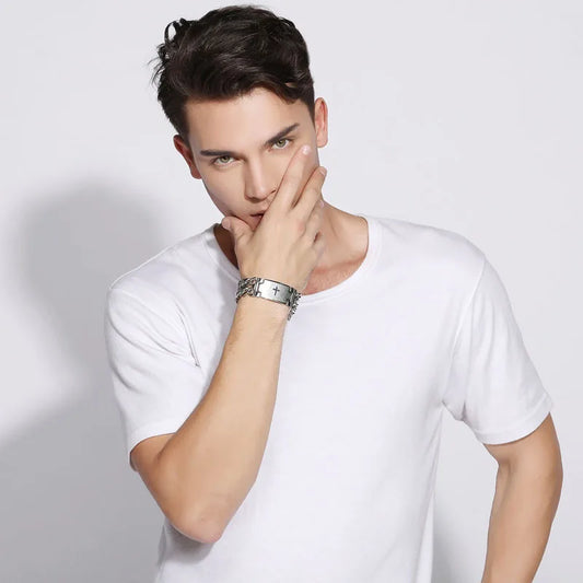 Urban Cross – Edelstahl Cuban Link Armband