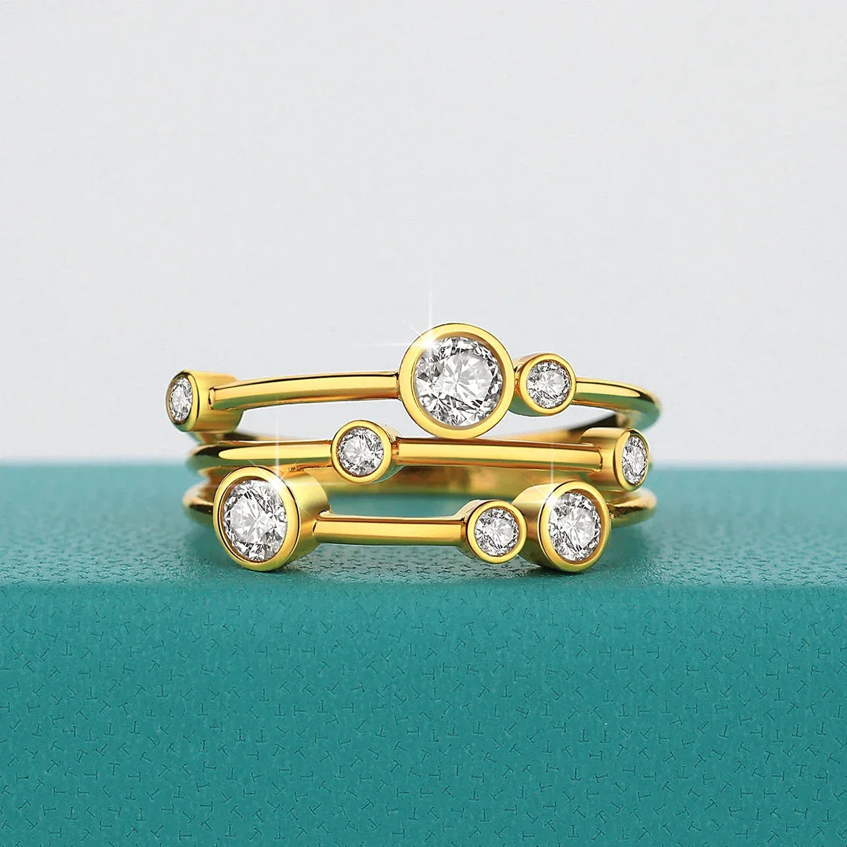 Golden Vine Aura – 14K Gold Moissanite Ring - Alyrah Jewellery