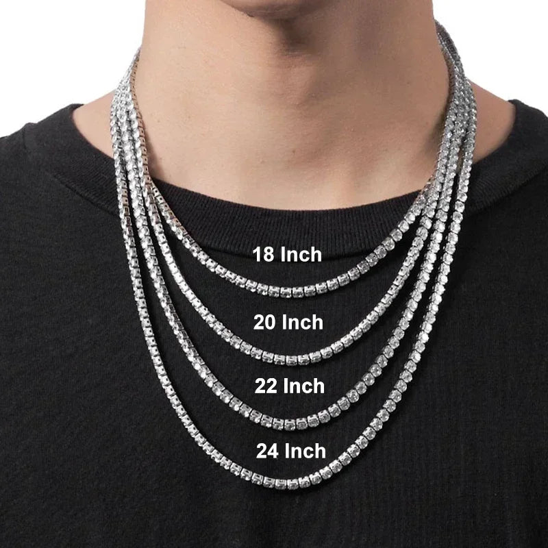 Moissanite Tennis Necklace & Bracelet Set | 925 Sterling Silver | Lab Diamonds for Women & Men