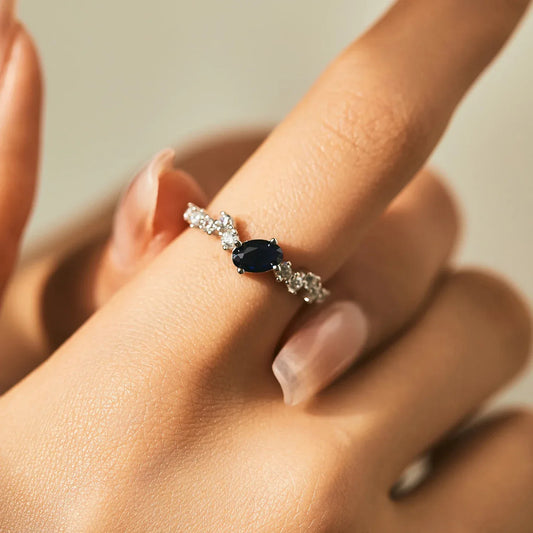 Urban Royal Oval – Blue Zirconia Statement Ring - Alyrah Jewellery