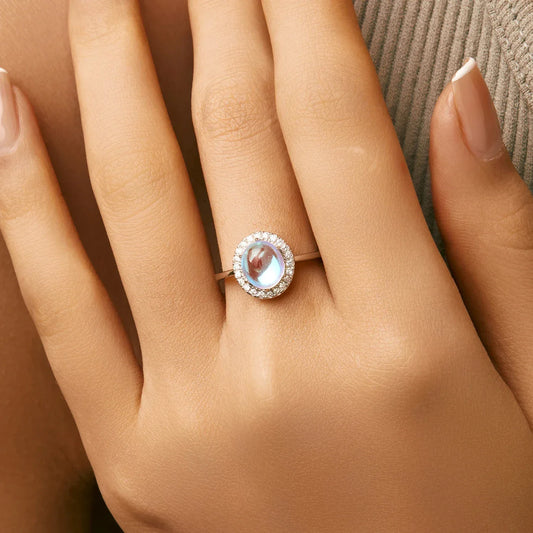 Urban Moon – Oval Moonstone Ring - Alyrah Jewellery