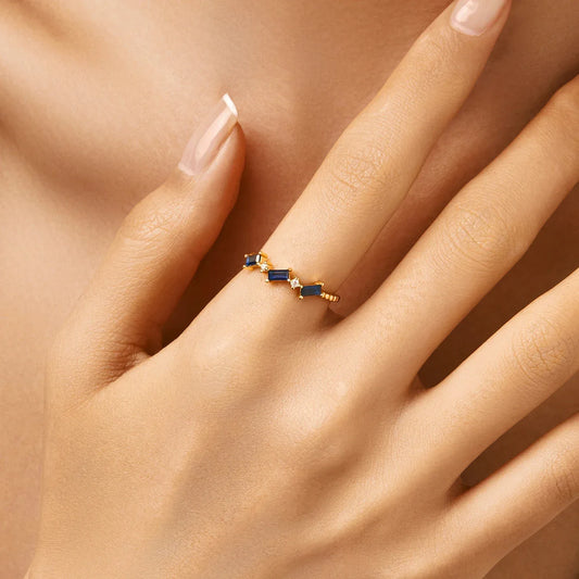 Urban Blue – Vintage Zirkon Ringe - Alyrah Jewellery