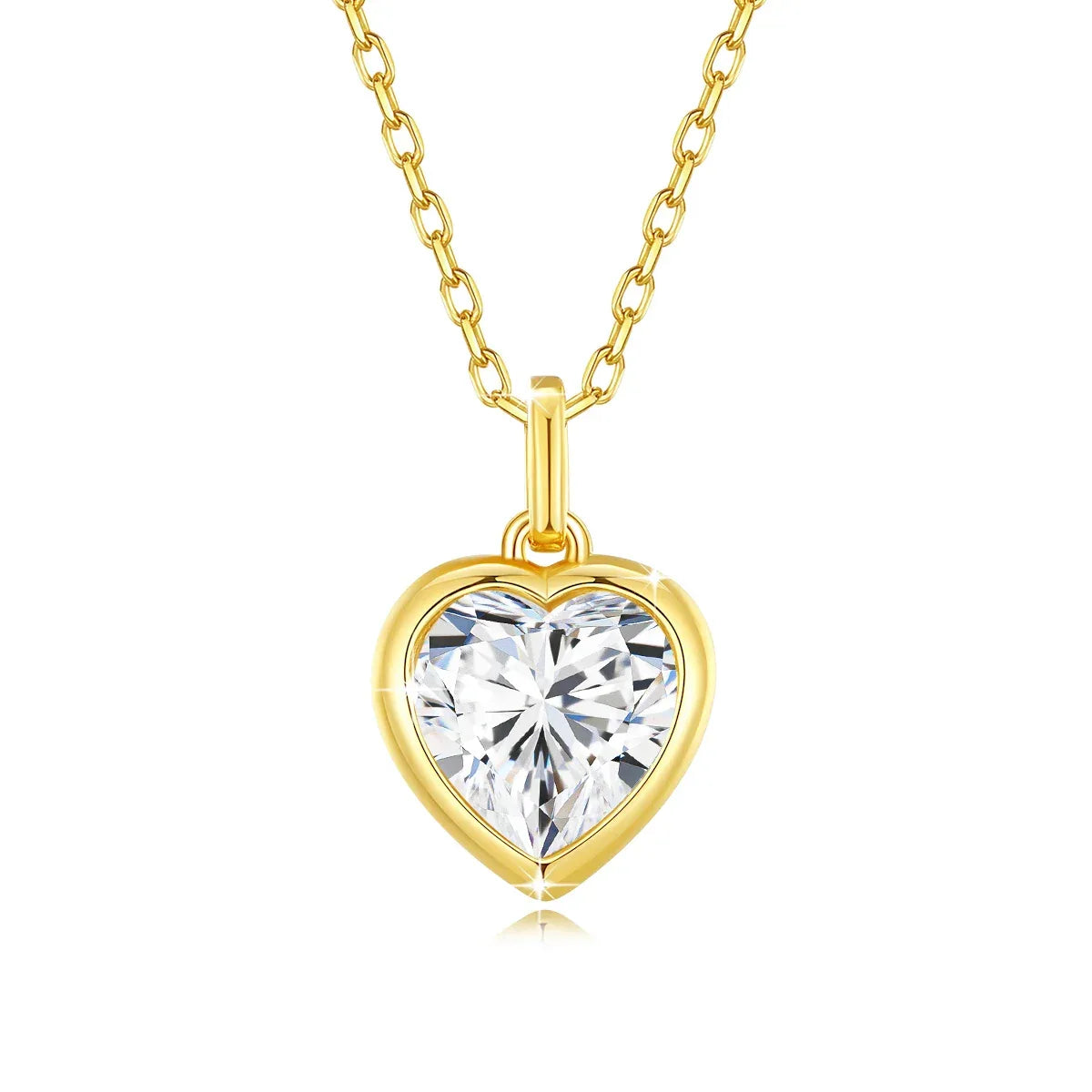 Ewige Liebe – Herzförmiger Moissanite Anhänger 14K Gold , Damen Halskette für Jubiläum, Hochzeit & Valentinstag - Alyrah Jewellery