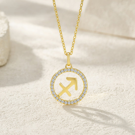 Golden Circle – Collana minimalista in argento 925 con moissanite