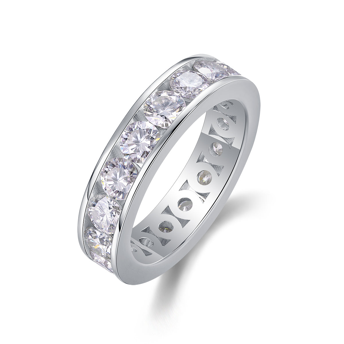 Large Star Ring – Moissanite 0.1 carat per point, S925 sterling silver with platinum plating