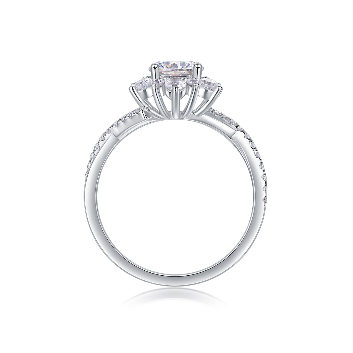 Hidden Poetry – Elegant 1 carat moissanite wedding ring