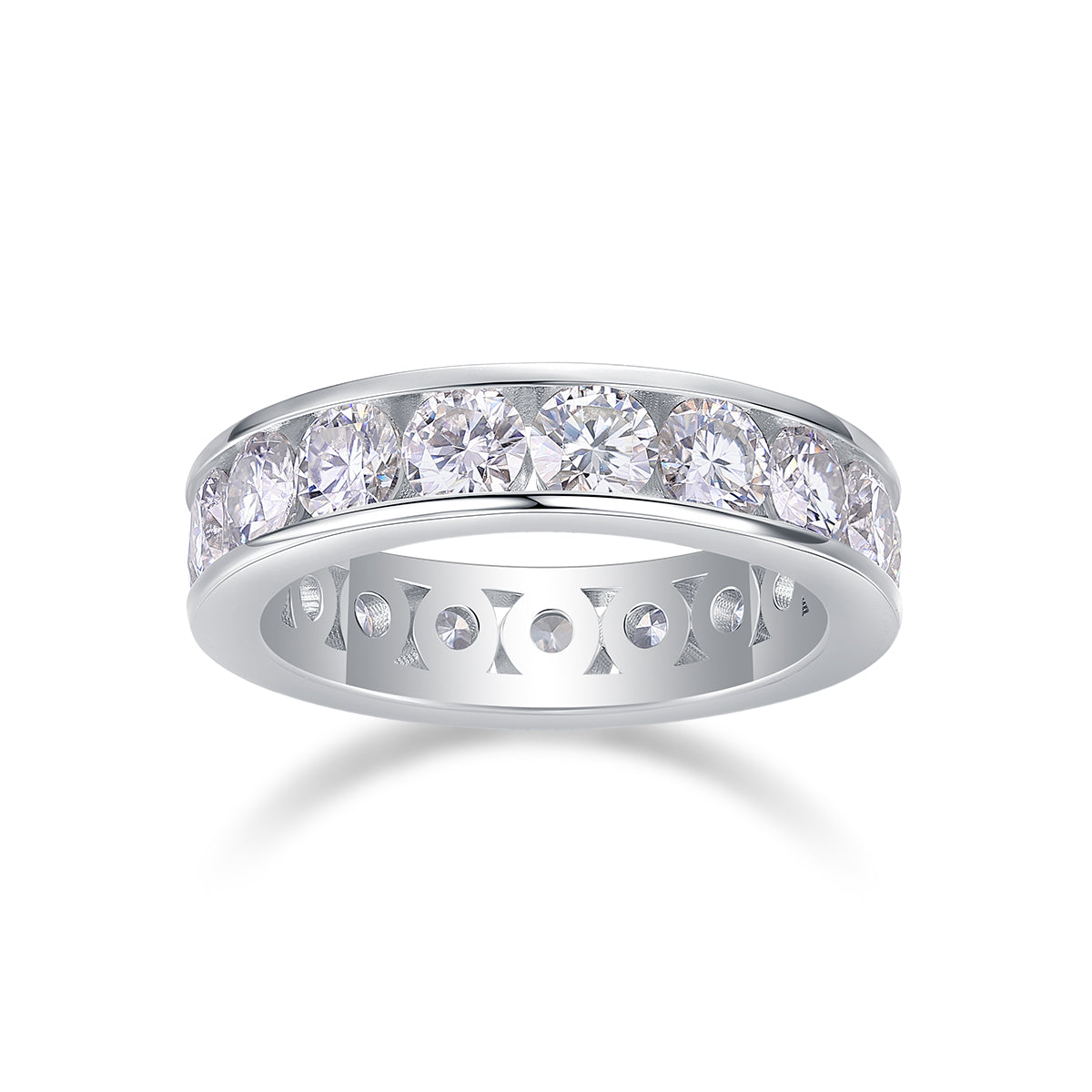 Large Star Ring – Moissanite 0.1 carat per point, S925 sterling silver with platinum plating