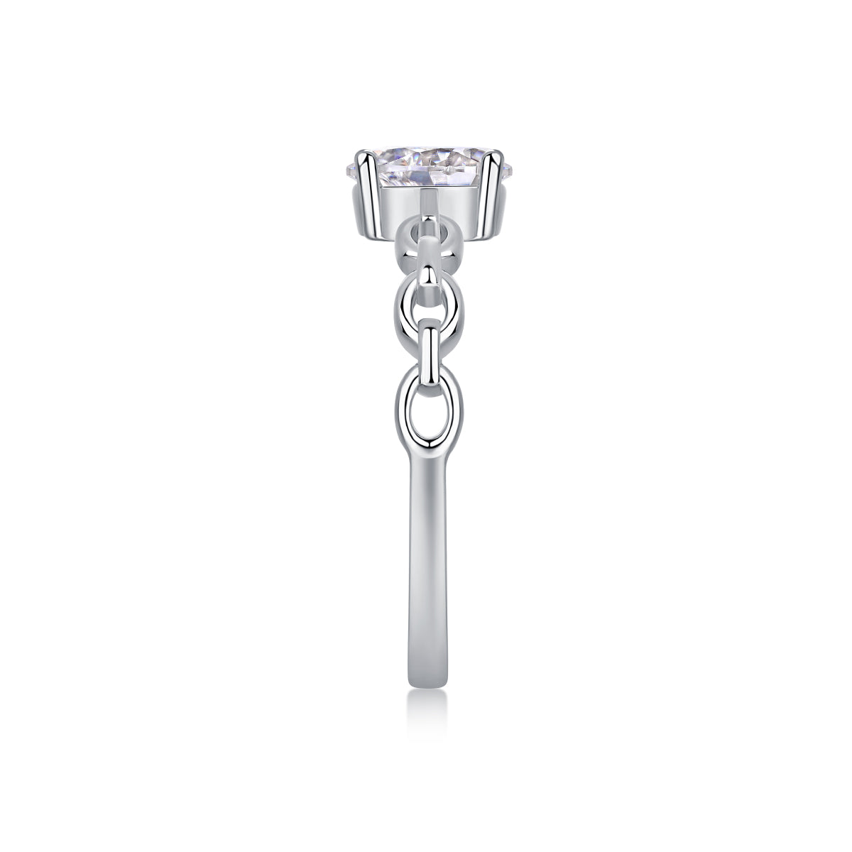 Rose – Elegant egg-shaped moissanite wedding ring