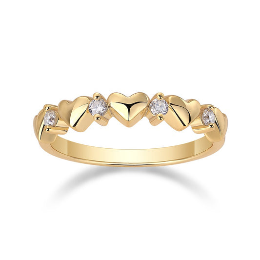 Cuore a cuore - Anello in argento di lusso