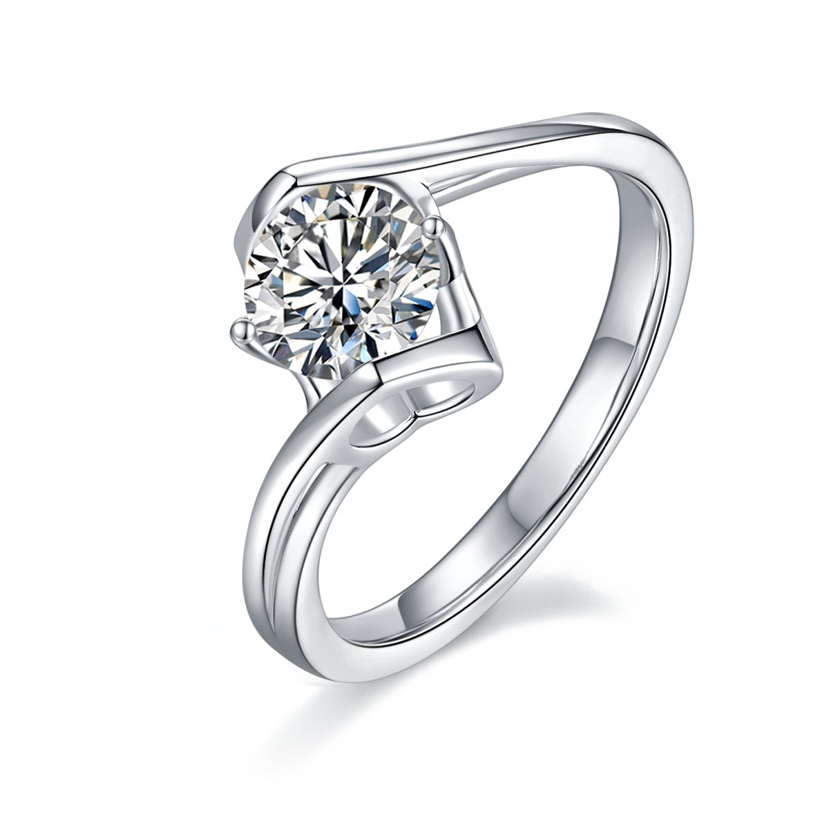 Angel's Heart – Elegant moissanite wedding ring