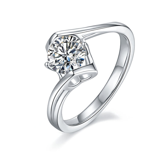 Angel's Heart – Elegante anello nuziale in moissanite