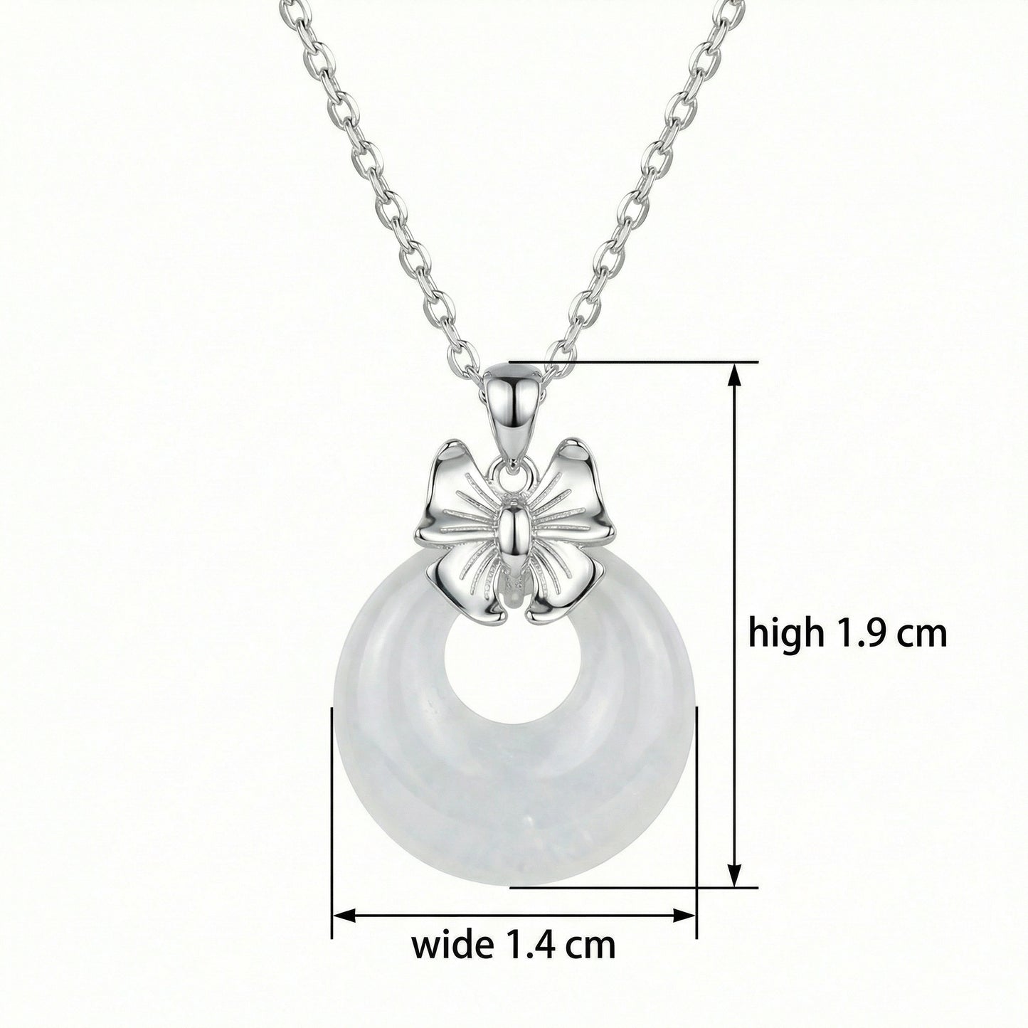 White Aura - Noble Jade Necklace in 925 Silver