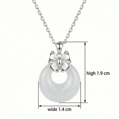 White Aura - Noble Jade Necklace in 925 Silver