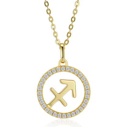 Golden Circle – Collana minimalista in argento 925 con moissanite