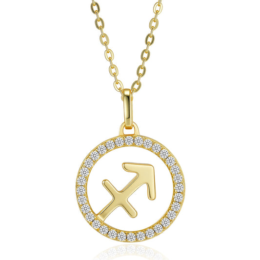 Golden Circle – Collana minimalista in argento 925 con moissanite