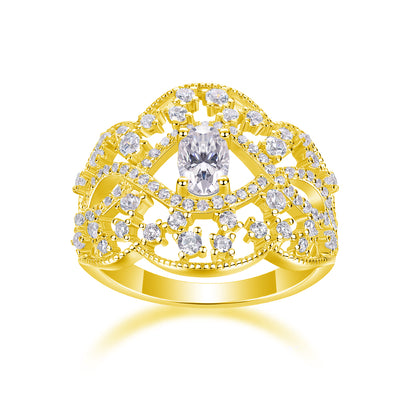 Moonlight Waltz – Elegant moissanite wedding ring