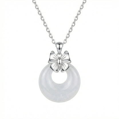 White Aura - Noble Jade Necklace in 925 Silver