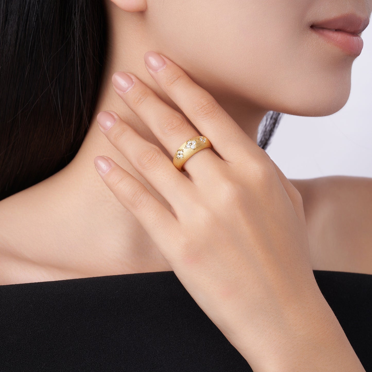 Hyacinth luxury silver ring