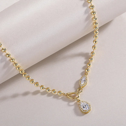 Elegantes Moissanit Anhänger-Collier – S925 Silber & Goldplattierung, modisch & funkelnd - Alyrah Jewellery