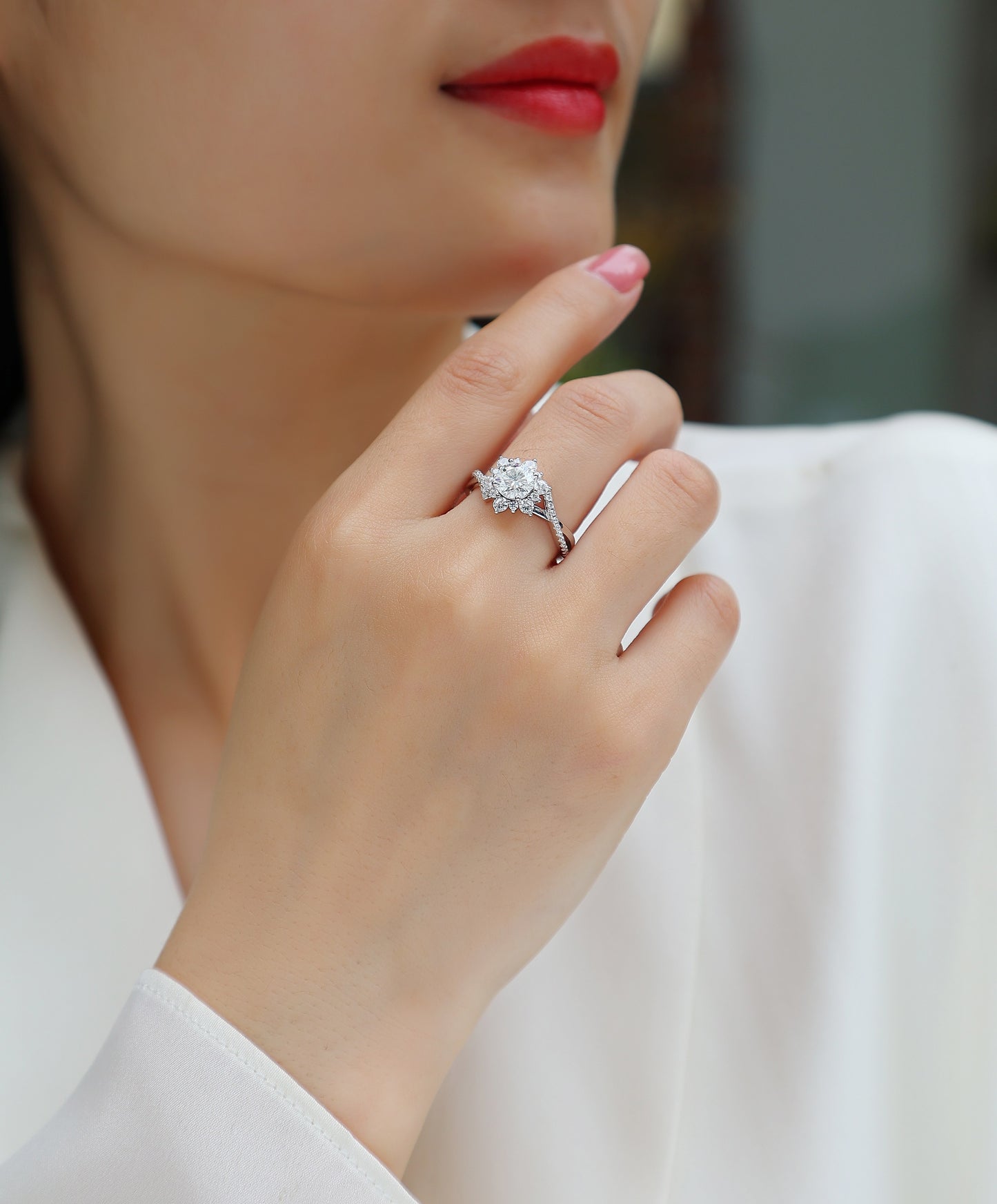 Hidden Poetry – Elegant 1 carat moissanite wedding ring