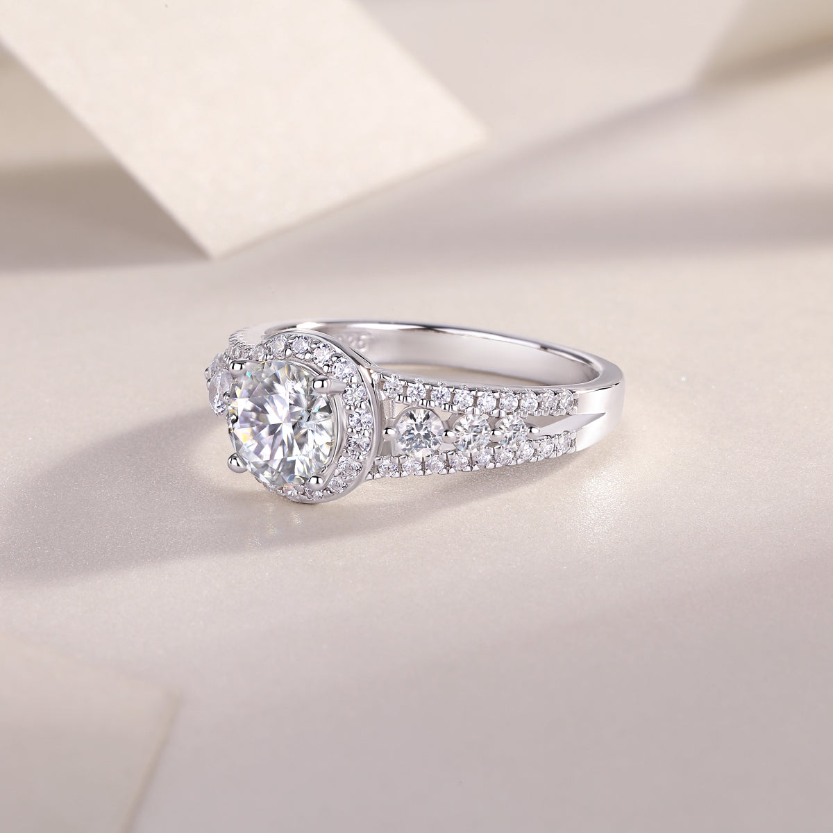 Meteor Shower – Radiant Moissanite Wedding Ring