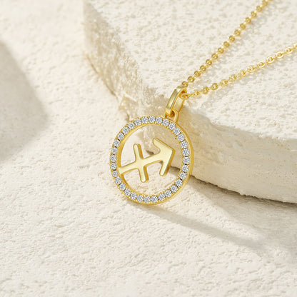 Golden Circle – Collana minimalista in argento 925 con moissanite