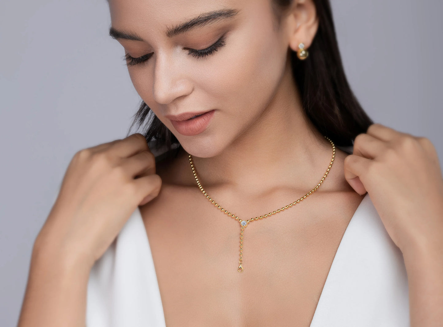 Time Interlaced – Trendiges S925 Silber Collier mit 0.5-Karat Moissanit & Vergoldung - Alyrah Jewellery