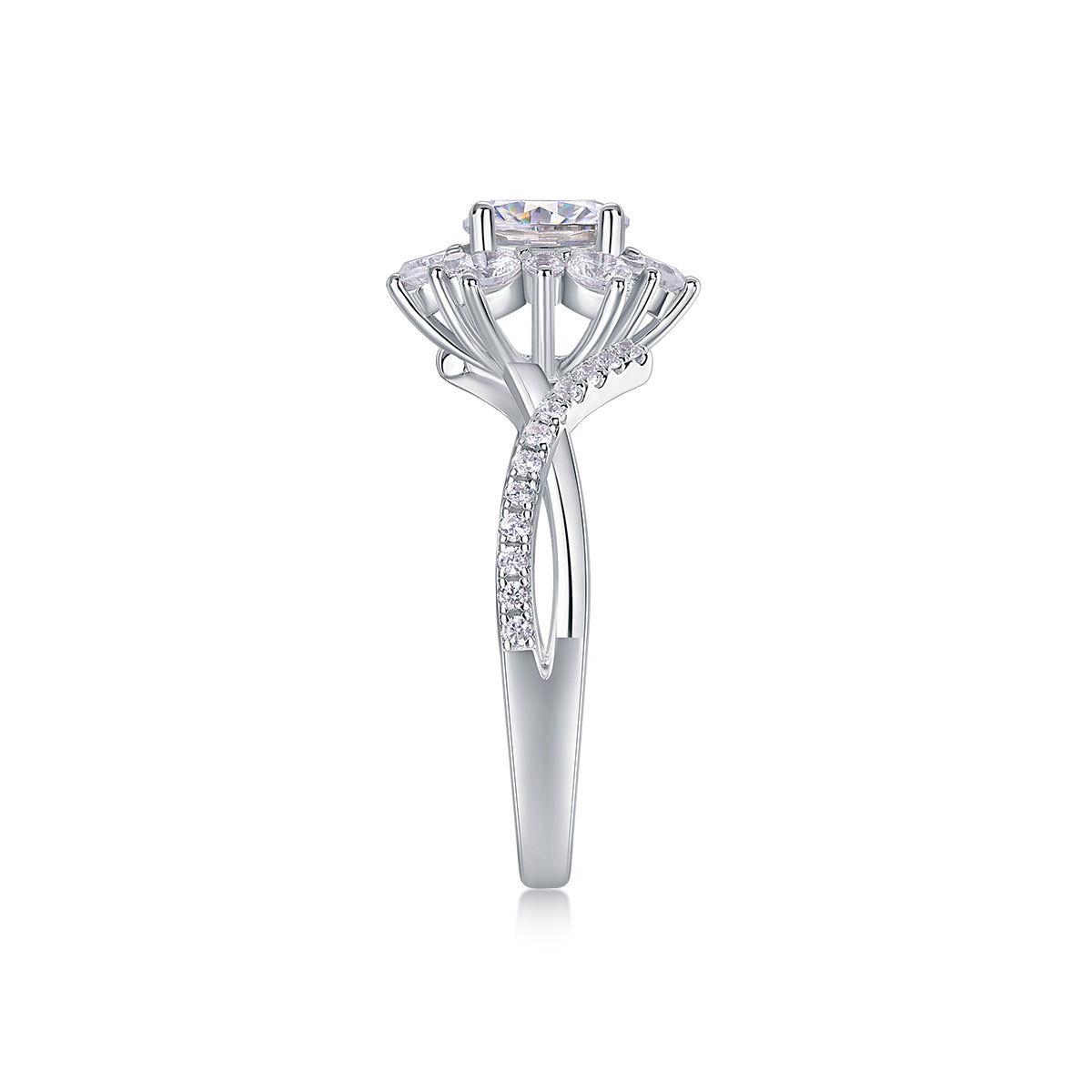 Hidden Poetry – Elegant 1 carat moissanite wedding ring
