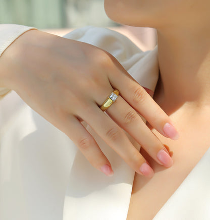 Champagne - Luxus Silber Ring