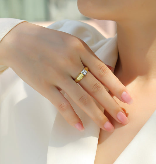 Champagne - Luxus Silber Ring