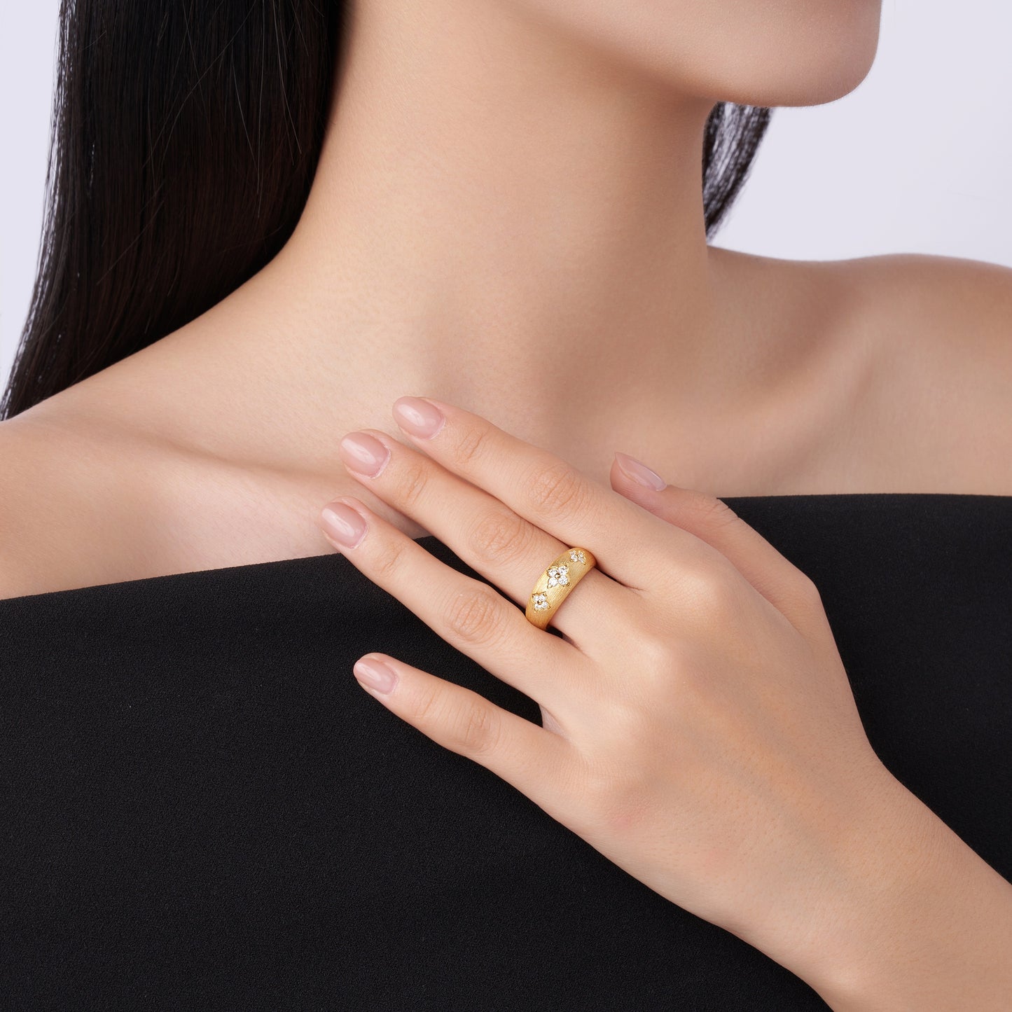 Hyacinth luxury silver ring
