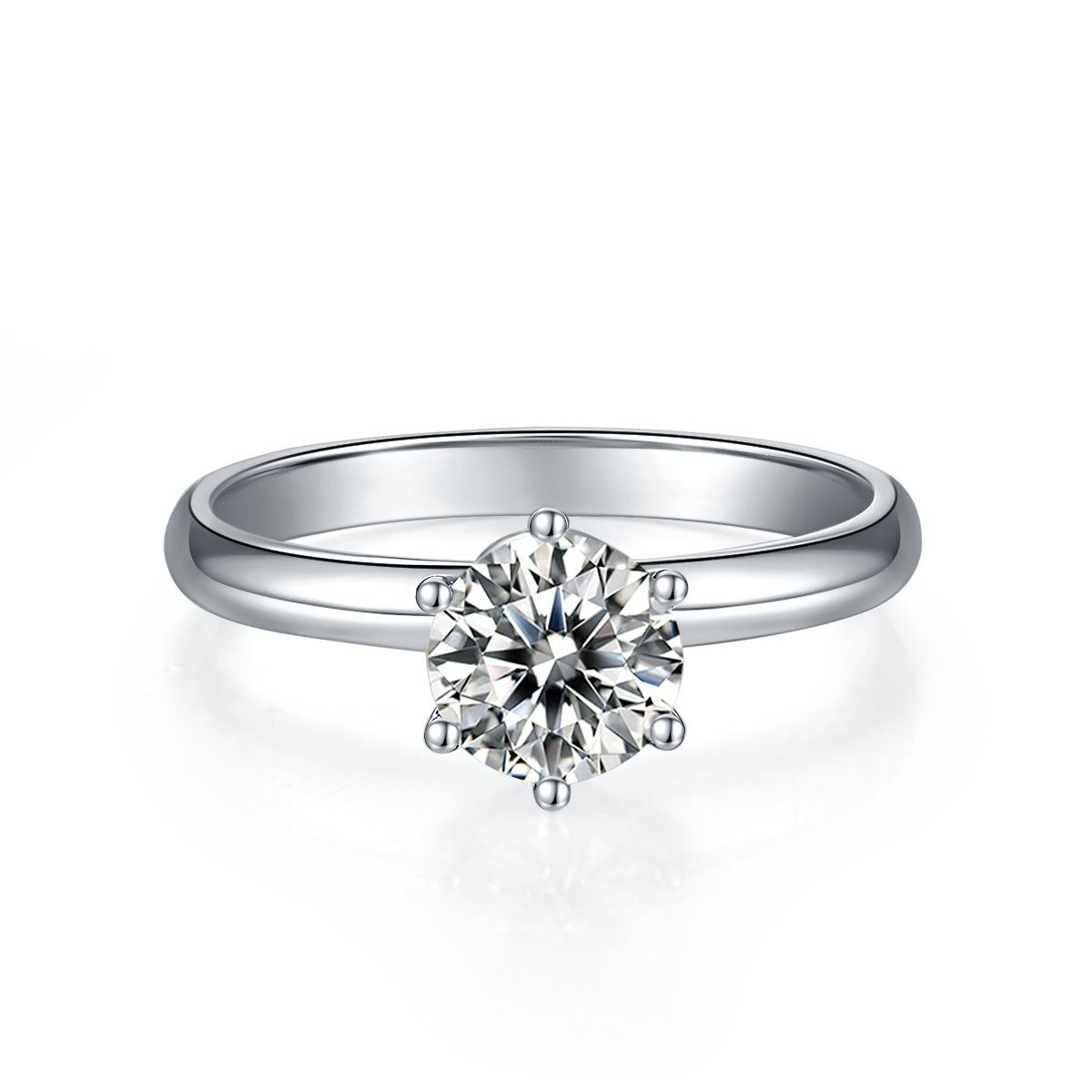 Minimalist Starlight – Simple moissanite wedding ring