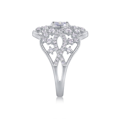 Moonlight Waltz – Elegant moissanite wedding ring