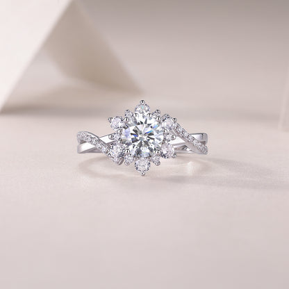 Hidden Poetry – Elegant 1 carat moissanite wedding ring