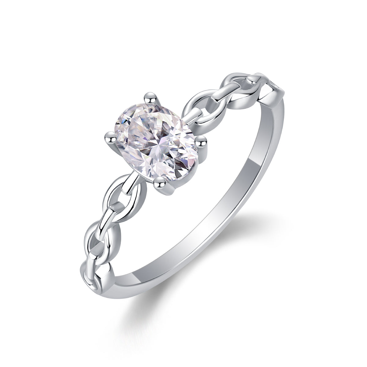 Rose – Elegant egg-shaped moissanite wedding ring