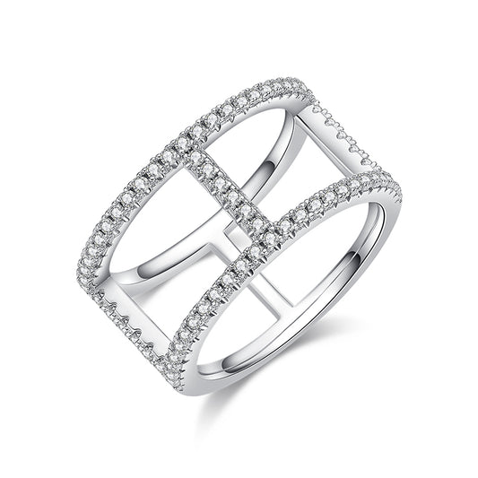 Catena leggera – Anello nuziale moderno con moissanite