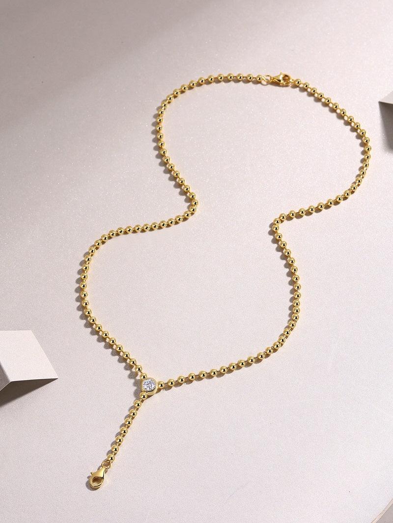 Time Interlaced – Trendiges S925 Silber Collier mit 0.5-Karat Moissanit & Vergoldung - Alyrah Jewellery