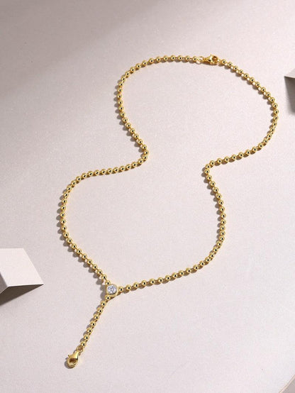 Time Interlaced – Trendiges S925 Silber Collier mit 0.5-Karat Moissanit & Vergoldung - Alyrah Jewellery