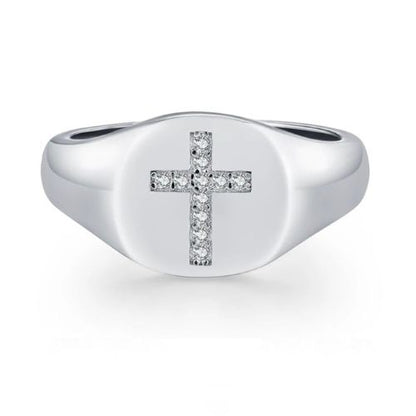 Urban Cross – Moissanit Siegelring